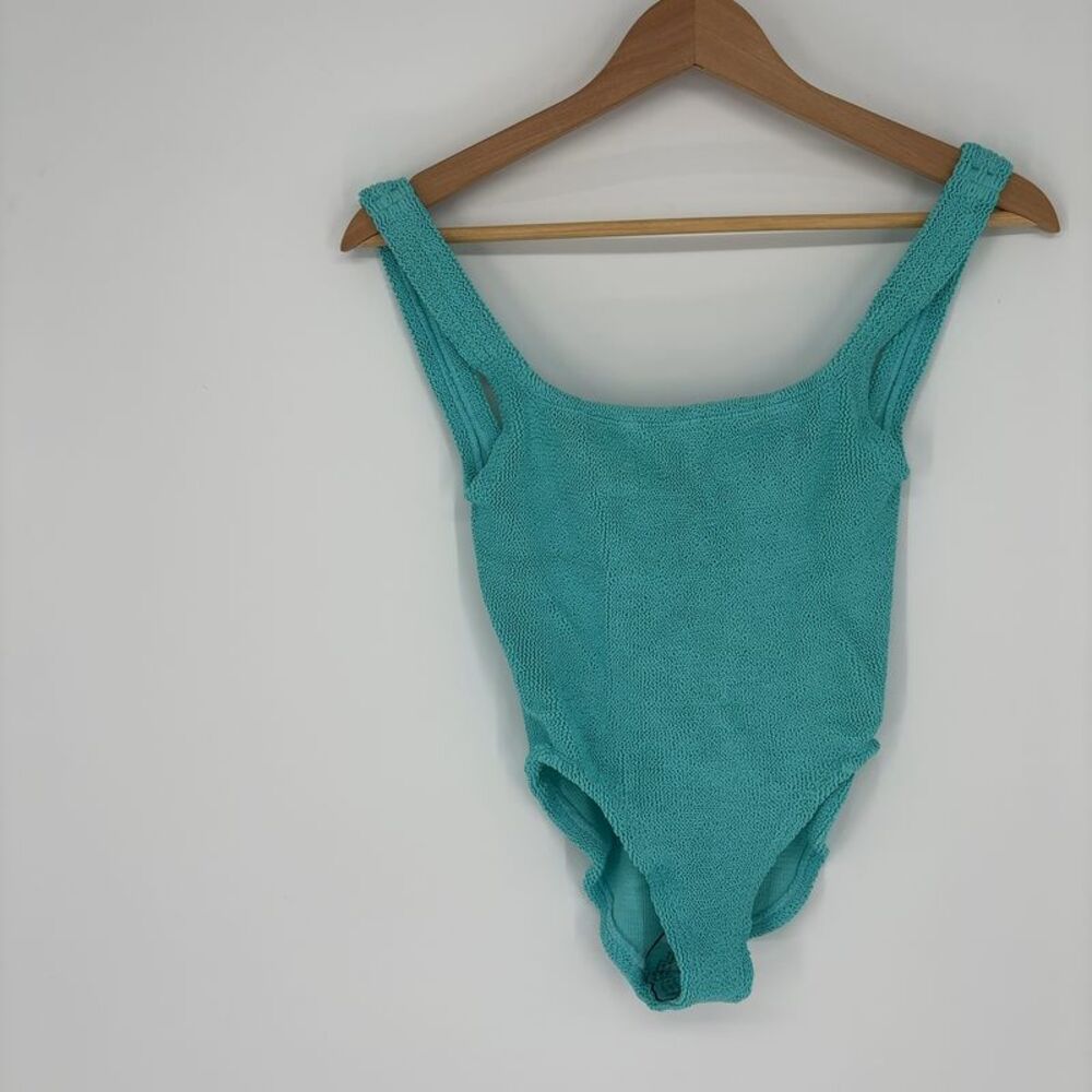 Hunza G Blue Square Neck One Piece Swimsuit